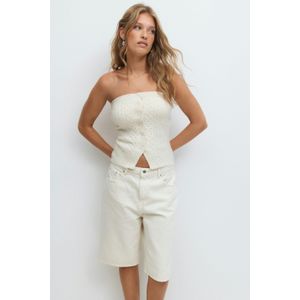 Cable knitted tube top