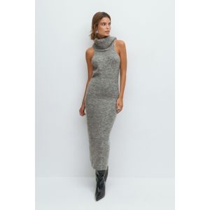 Sleeveless polo knitted dress