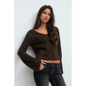 14+ v-neck knitted sweater