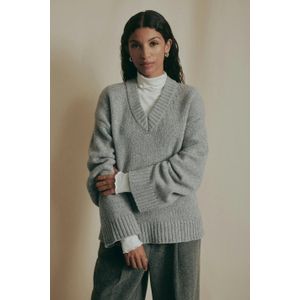 V-neck knitted wool sweater