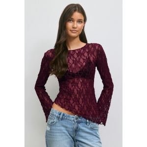14+ asymmetric lace top