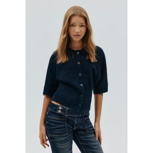 Y knitted short sleeve top