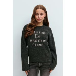 Y knitted embroidery sweater