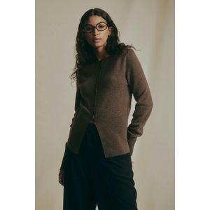 Shaped knitted wool cardigan