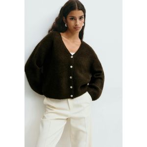 V-neck knitted cardigan