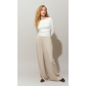 Wide satin trousers