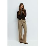 Gina Tricot - Pantalon - Taupe - Gerecycled Materiaal - Lang