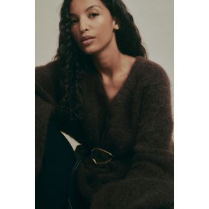 Alpaca blend knitted cardigan