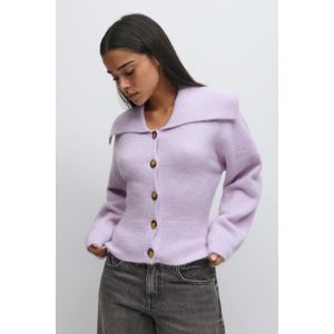 Ribbed waist knitted cardigan