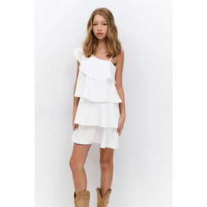 Y one shoulder frill dress