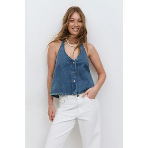 Tie back denim vest