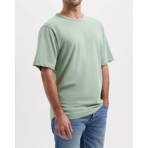 Kuyichi -  Liam Linen tee - Duurzaam T-shirt -  Soft petrol - Maat S - 50% Biologisch Katoen, 50% Linnen