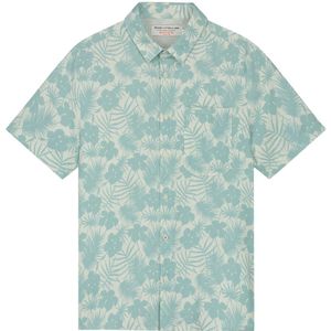 Kuyichi -  Nolan Shirt Printed - Duurzaam Shirt -  Light Blauw - Maat S - 52% Biologisch Katoen, 48% Linnen