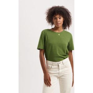 Kuyichi -  Olivia Tee - Duurzaam T-shirt -  Pine Groen - Maat S - 70% Biologisch Katoen, 30% Hennep