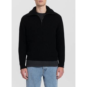 Kuyichi - Morgan Knit - Duurzame Gebreide trui - Jet Zwart - Maat S - 100% Biologisch Katoen