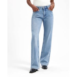 Kuyichi - Lena Loose Worn Blue - Duurzame Mom Jeans - Worn Blauw - Maat 29 / 30 - 50% Biologisch Katoen, 50% Regeneratief katoen