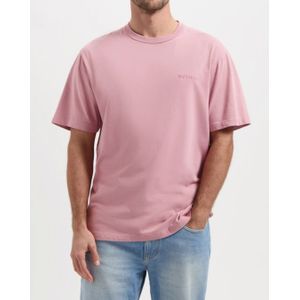 Kuyichi -  Liam Embro Tee - Duurzaam T-shirt -  Soft mauve - Maat S - 100% Biologisch Katoen