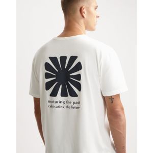 Kuyichi -  Liam Printed T-shirt - Duurzaam T-shirt -  Off Wit - Maat L - 100% Biologisch Katoen