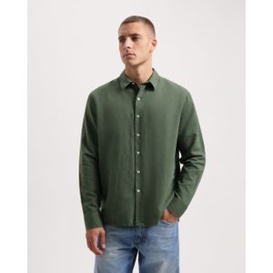 Kuyichi - Milan Shirt - Duurzame Chino Broek - Moss Groen - Maat S - 52% Biologisch Katoen, 48% Linnen