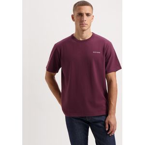 Kuyichi -  Liam Heavyweight Signature Tee - Duurzaam T-shirt -  Wine Rood - Maat L - 100% Biologisch Katoen