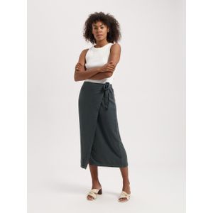 Kuyichi - Hanna Tencel Wrap Skirt - Duurzame Rok - Woodland Grijs - Maat XS - 100% Tencel™ van Lyocell