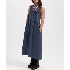 Kuyichi - Damla Dress - Duurzame Jurk - Dark Navy - Maat XS - 82% Biologisch Katoen, 18% Linnen
