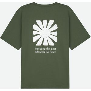 Kuyichi -  Liam Printed T-shirt - Duurzaam T-shirt -  Moss Groen - Maat L - 100% Biologisch Katoen