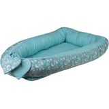 Bubaba Babynest - omkeerbaar - Blue Birds (95x60cm)