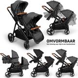 Baninni Luiz - Duo Kinderwagen - Tweelingwagen - Grijs