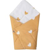 Bubaba by FreeON wikkeldeken - Wikkeldoek - Draagdoek 2 in 1 - Yellow Hearts - Geel-Wit  (0-6mnd)