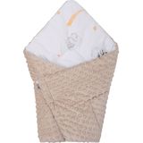 Bubaba wikkeldeken - Wikkeldoek - Draagdoek 2 in 1 Sleepy Animals - Beige  (0-6mnd)