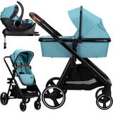 FreeON Kinderwagen Bloom 4in1 - Blauw  (incl. i-Size autostoel & isofix base)