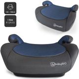 BabyGO autostoel Booster iSize - Zitverhoger - Stoelverhoger - Autogordel bevestiging - Blauw Melange (voor kinderen van 125 - 150cm)