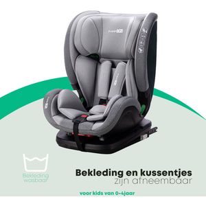 FreeON autostoel Trex I-Size met isoFix Lichtgrijs (76 - 142cm)