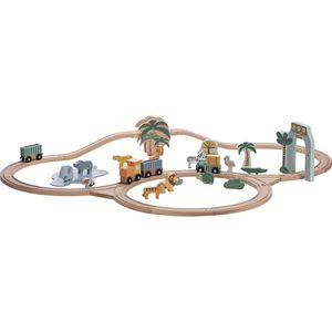 Free2Play by FreeON - Houten Treinbaan met Wagons & Dierenvriendjes - Safari