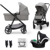 Kinderkraft Newly - Kinderwagen - 3in1 reissysteem incl. Mink Pro autostoel - Geschikt van 0-22kg - Moonlight Grey