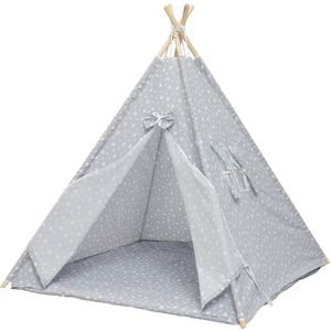 BabyGO Tipi Speeltent - met speelkleed - Little Tent - Grijs