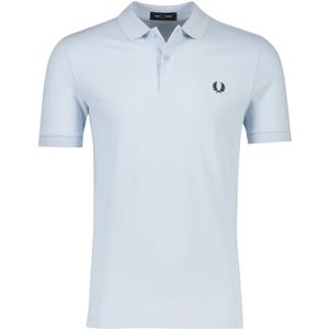 Fred Perry polo normale fit lichtblauw effen katoen 2 knoops