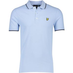 Lyle & Scott poloshirt korte mouw slim fit lichtblauw effen katoen