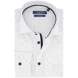 Ledub business overhemd Ledûb Modern Fit New normale fit wit met print katoen