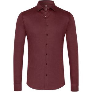 Desoto business overhemd slim fit bordeaux rood effen katoen