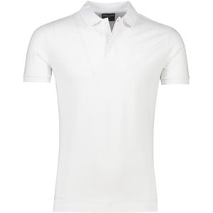 Cavallaro polo slim fit wit effen katoen met stretch