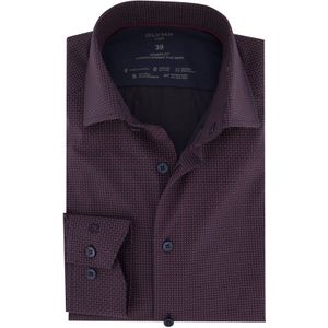 Olymp casual overhemd Luxor Modern Fit normale fit bordeaux geprint