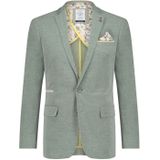 Groen gemêleerd A Fish Named Fred colbert katoen slim fit