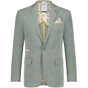 Groen gemêleerd A Fish Named Fred colbert katoen slim fit