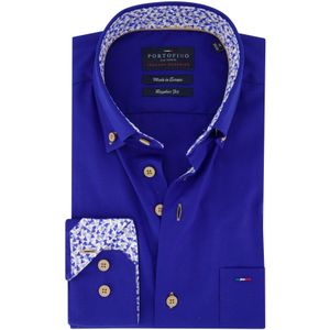 Portofino overhemd kobalt blauw normale fit