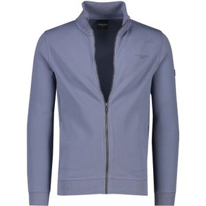 Katoenen Cavallaro vest opstaande kraag blauw