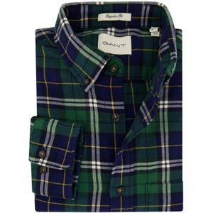 Gant casual heren overhemd regular fit groen geruit katoen