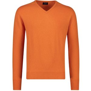 William Lockie trui oranje v-hals wol