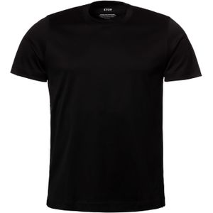 Eton Filo di Scozia T-shirt effen zwart slim fit